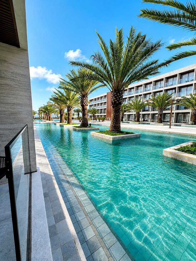 Flat Terreo com Piscina em Muro Alto